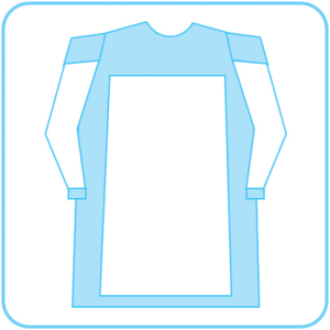 گان جراح جلو و آستین هیدروفیلیک